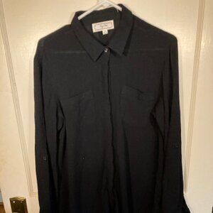 Hippie Rose Black Button Down Shirt